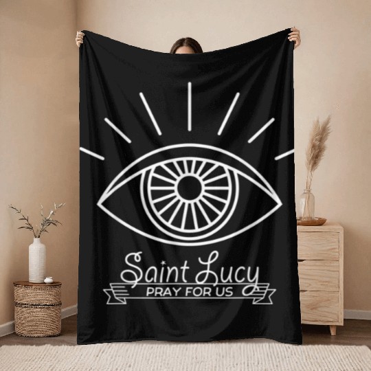 St Lucy St Lucia Patron of Eyes and Blind Catholic Throw Blankets