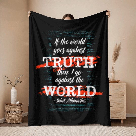 St Athanasius of Alexandria Catholic Saint Against Throw Blankets
