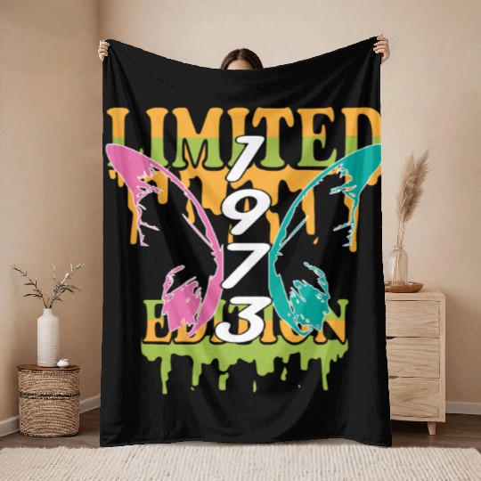 1973 Born Limited Edition Butterfly Gift Throw Blankets