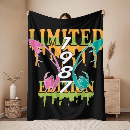 1987 Born Limited Edition Butterfly Gift Throw Blankets