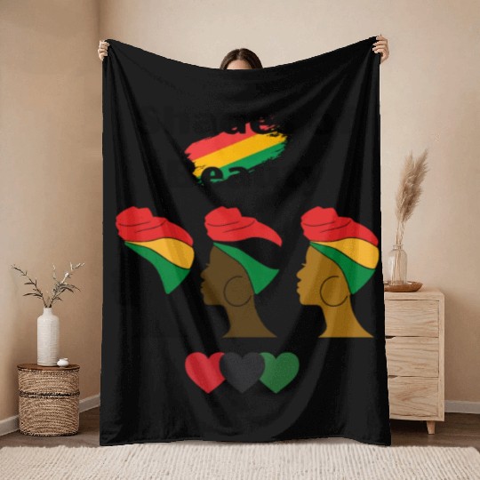 Shades of Beauty, Black History Throw Blankets