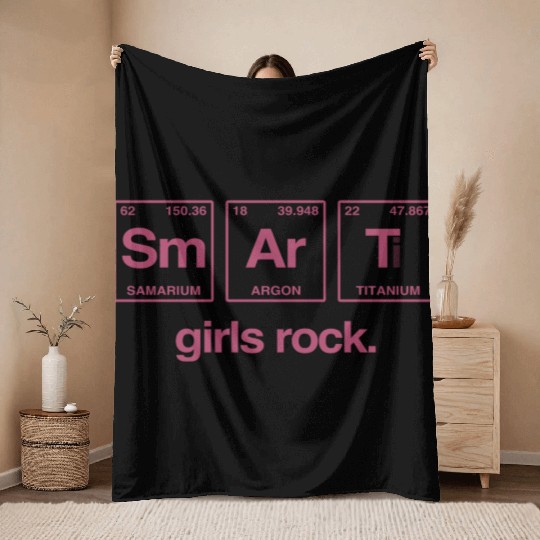 SMART GIRLS ROCK - Elements Periodic Table Throw Blankets
