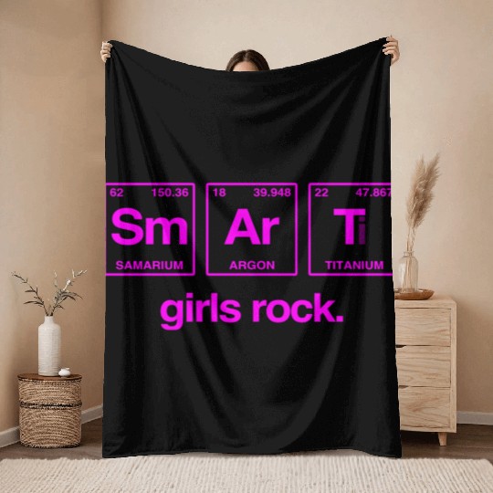SMART GIRLS ROCK - Elements Periodic Table Throw Blankets