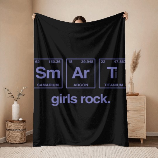 SMART GIRLS ROCK - Elements Periodic Table Throw Blankets