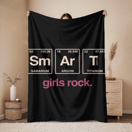 SMART GIRLS ROCK - Elements Periodic Table Throw Blankets