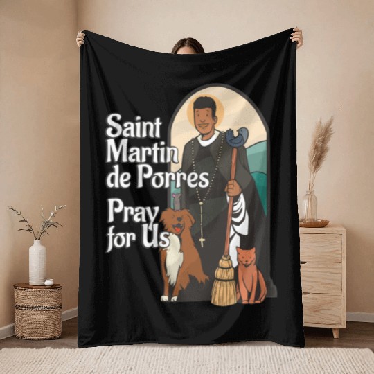 St Martin de Porres African American Black Saints Throw Blankets
