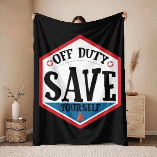 Lifeguard Off Duty Save Yourself Throw Blankets