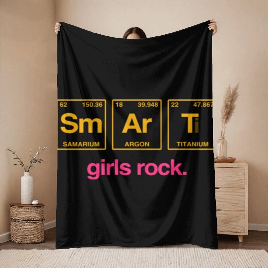 SMART GIRLS ROCK - Elements Periodic Table Throw Blankets