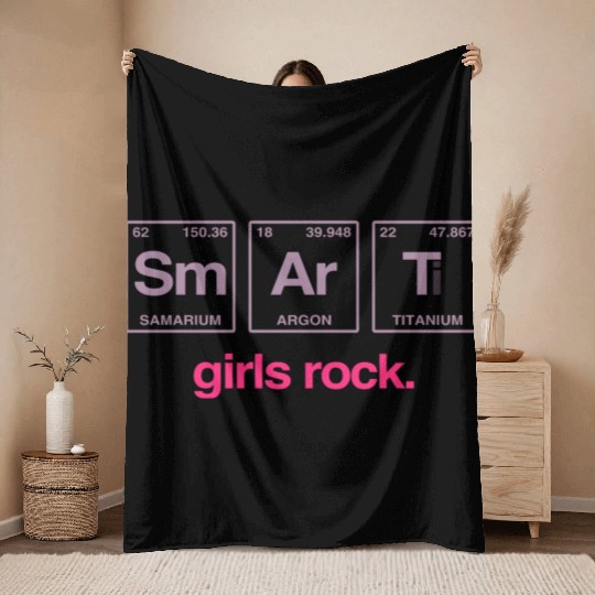 SMART GIRLS ROCK - Elements Periodic Table Throw Blankets