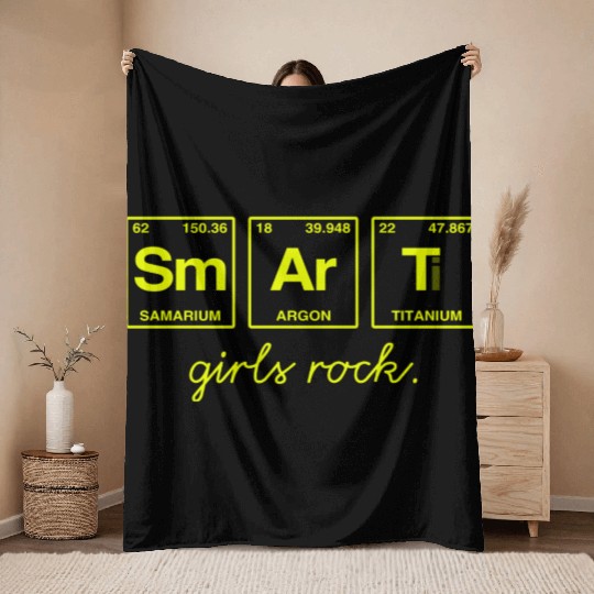 SMART GIRLS ROCK - Elements Periodic Table Throw Blankets