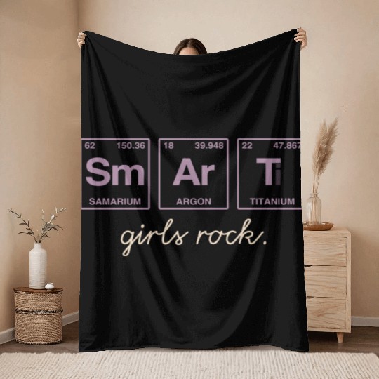 SMART GIRLS ROCK - Elements Periodic Table Throw Blankets