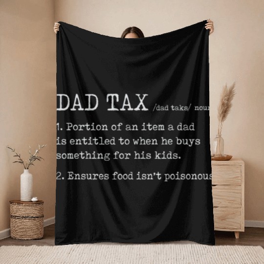 Vintage Dad Tax Definition Men Funny Father's Day Throw Blankets