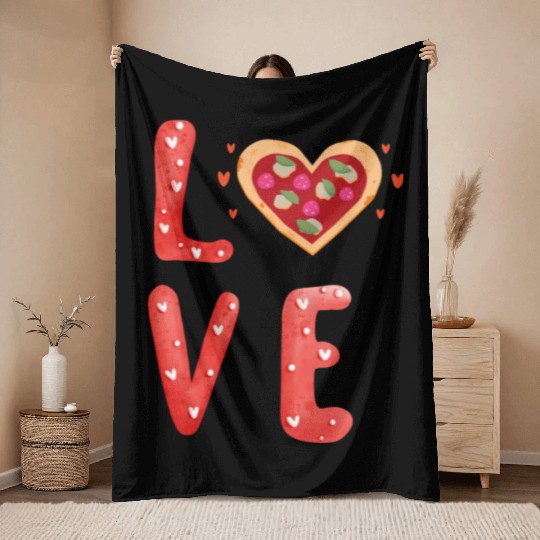 love pizza Throw Blankets