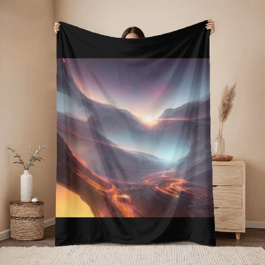 Sunrise at the Tunnel View Point Throw Blankets