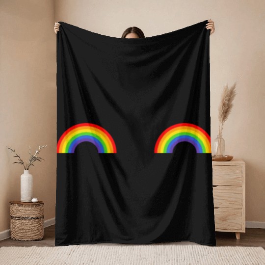 LGBT Rainbow Flag Titties Throw Blankets