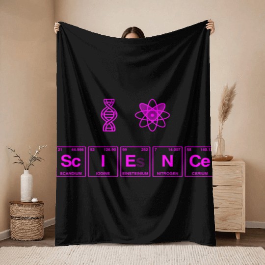 I LOVE SCIENCE - Periodic Table of Elements Throw Blankets