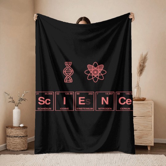 I LOVE SCIENCE - Periodic Table of Elements Throw Blankets