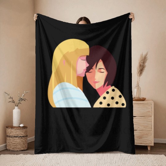 lesbian lgbtq pride valentine day 202 valentines Throw Blankets