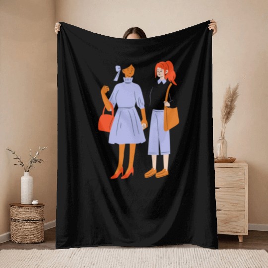 lesbian lgbtq pride valentine day 2023 valentines Throw Blankets