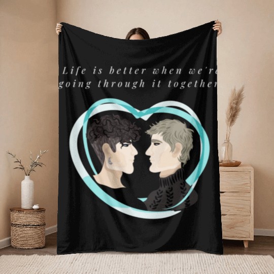 lesbian lgbtq pride valentine day 2023 valentines Throw Blankets