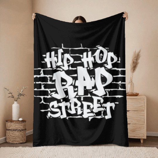 Hip Hop Rap Street Direction Rap Throw Blankets
