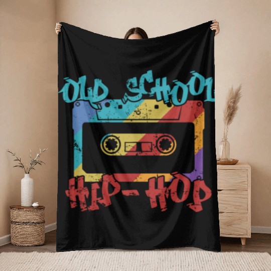 Old School Hip Hop Music Direction Rap Throw Blankets