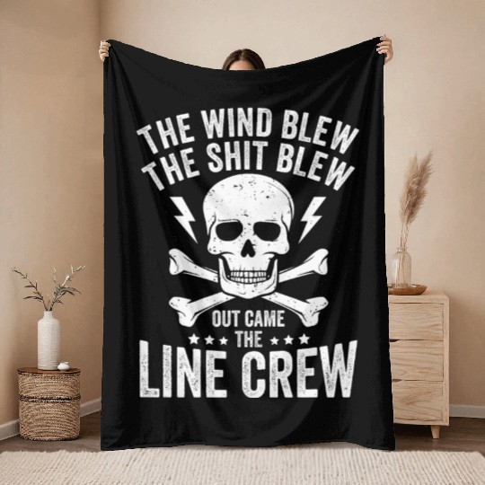 Funny Electrical Lineman Saying Thank A Lineman Throw Blankets