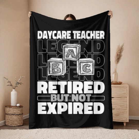 Daycare Teacher Retired Throw Blankets