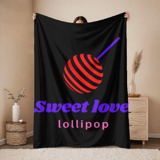 Sweet love -lollipop Throw Blankets