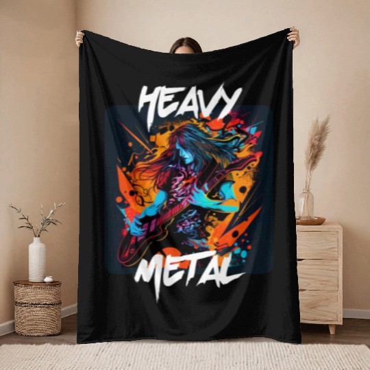 Graffiti Style - Heavy Metal 6 Throw Blankets