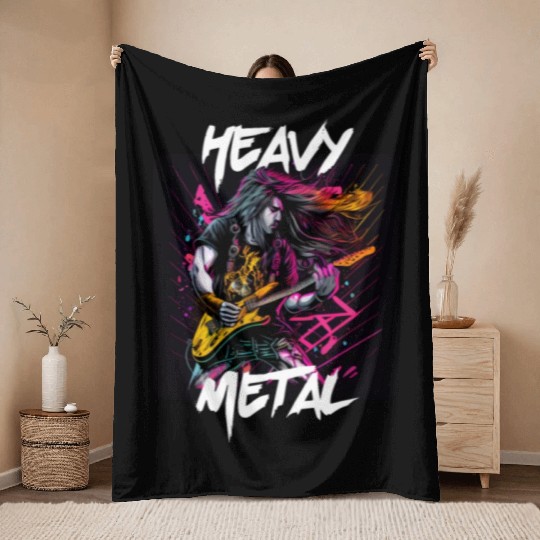 Graffiti Style - Heavy Metal 4 Throw Blankets