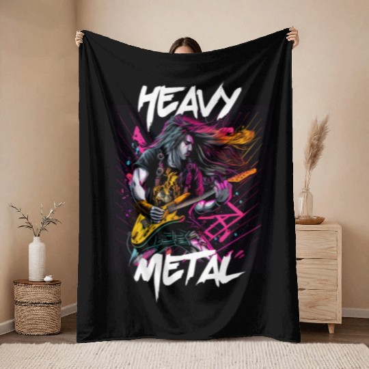Graffiti Style - Heavy Metal 4 Throw Blankets