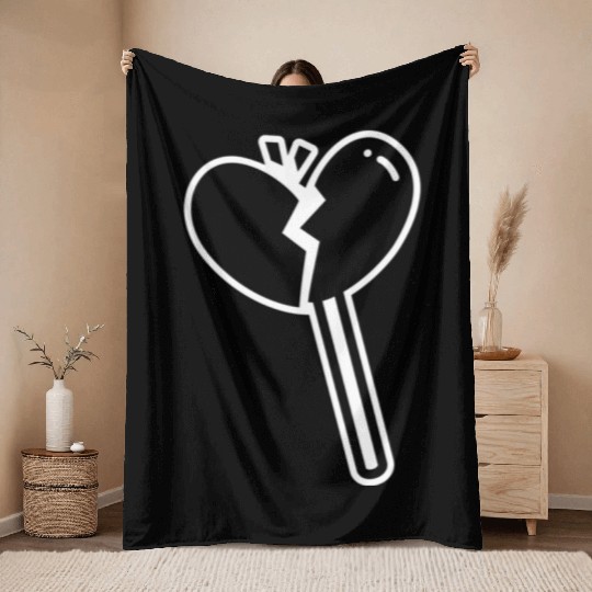 Broken Heart Lollipop Candy Throw Blankets