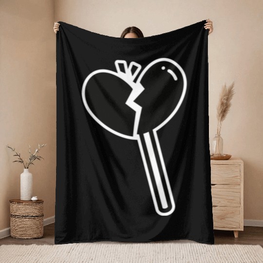 Broken Heart Lollipop Candy Throw Blankets