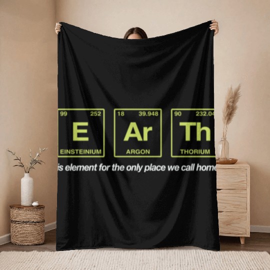 EARTH - written in elements of the periodic table Throw Blankets