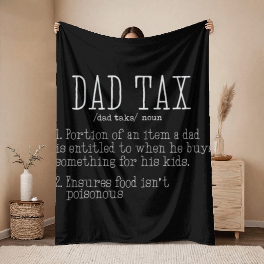 Vintage Dad Tax Definition Men Funny Father's Day Throw Blankets