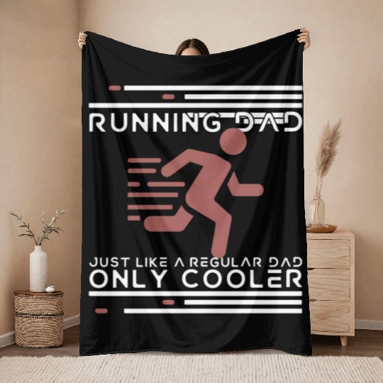 Funny Running For Men Dad Marathon Runner Coach Throw Blankets