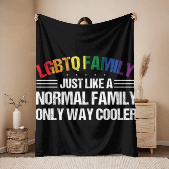 LGBTQ Family Gay Pride Month Rainbow Throw Blankets