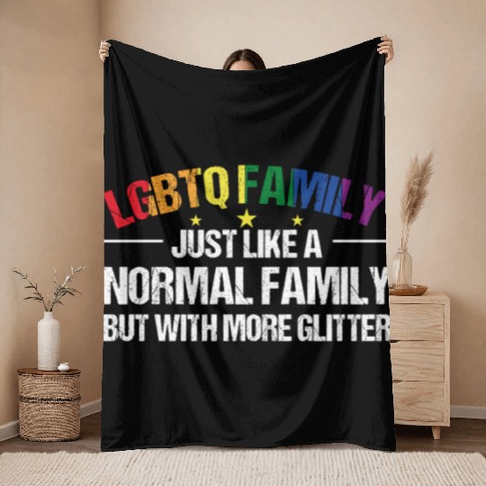 LGBTQ Family Gay Pride Month Rainbow Throw Blankets