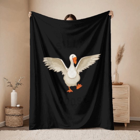 silly goose Throw Blankets