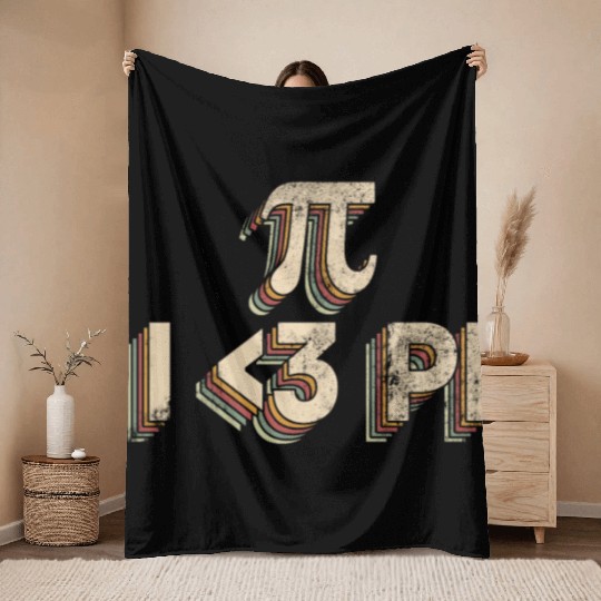 I <3 Pi - Funny Pi Day Math Teacher Throw Blankets