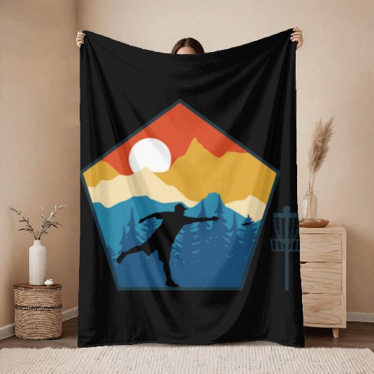 Disc Golf Disc Golfing Ultimate Frisbee Natur Throw Blankets
