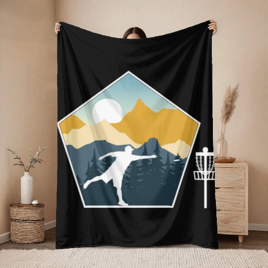 Disc Golf Disc Golfing Ultimate Frisbee Natur Throw Blankets