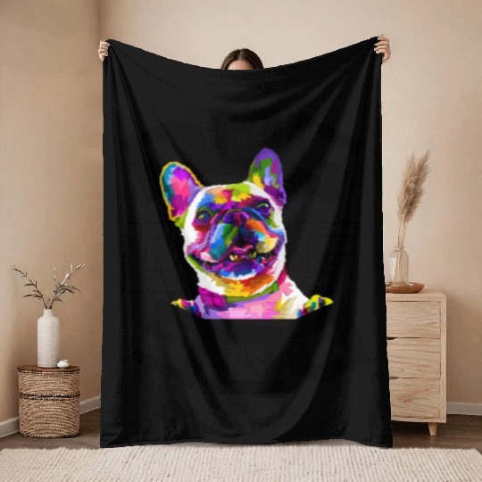 My dog is my valentine Throw Blankets