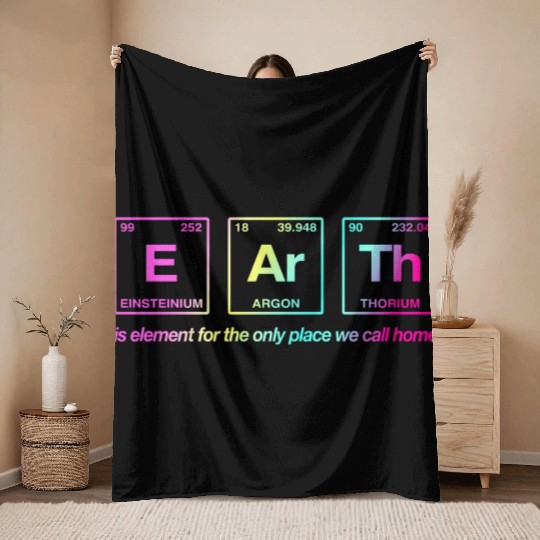 EARTH - written in elements of the periodic table Throw Blankets