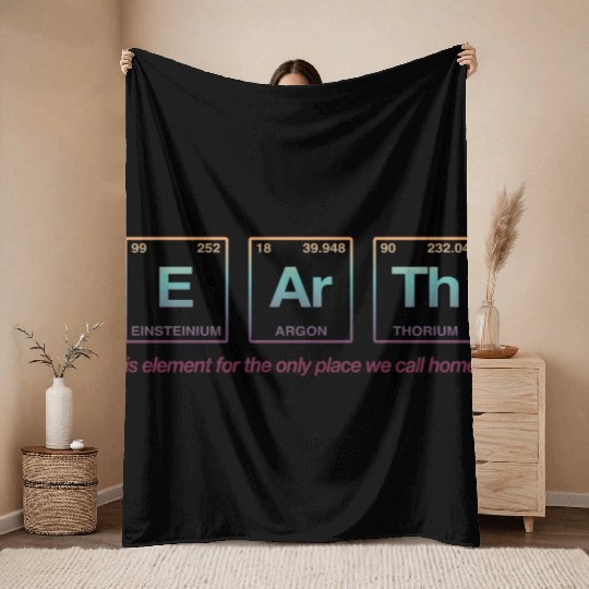 EARTH - written in elements of the periodic table Throw Blankets