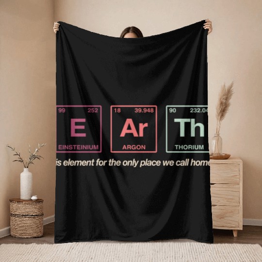 EARTH - written in elements of the periodic table Throw Blankets