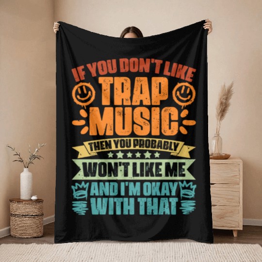 Vintage Trap Music Trapping Humor For A Trap Music Throw Blankets