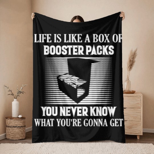 Life is like a box of booster packs TCG Card Colle Throw Blankets