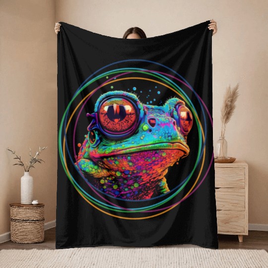 color frog Throw Blankets